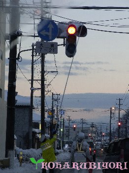 信号の雪降ろし